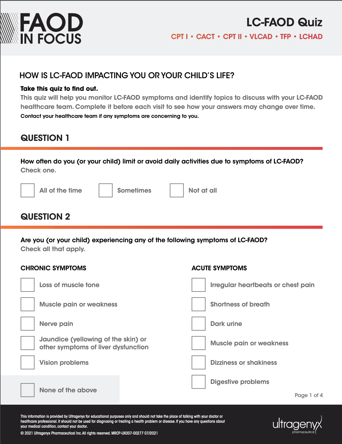 Front cover of long-chain fatty acid oxidation disorder quiz download